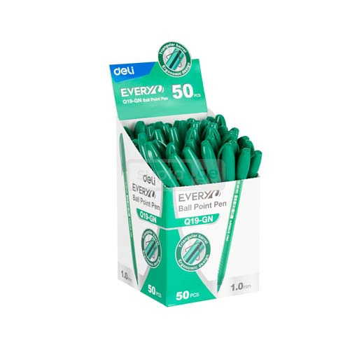 DELI-დელი მწვანე კალამი 1,0მმ წვერით Q19-GN 1*25ც